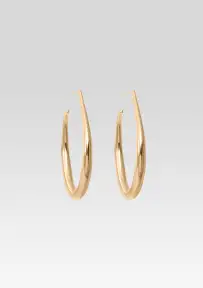 Large Moon Hoop Earrings - Gold