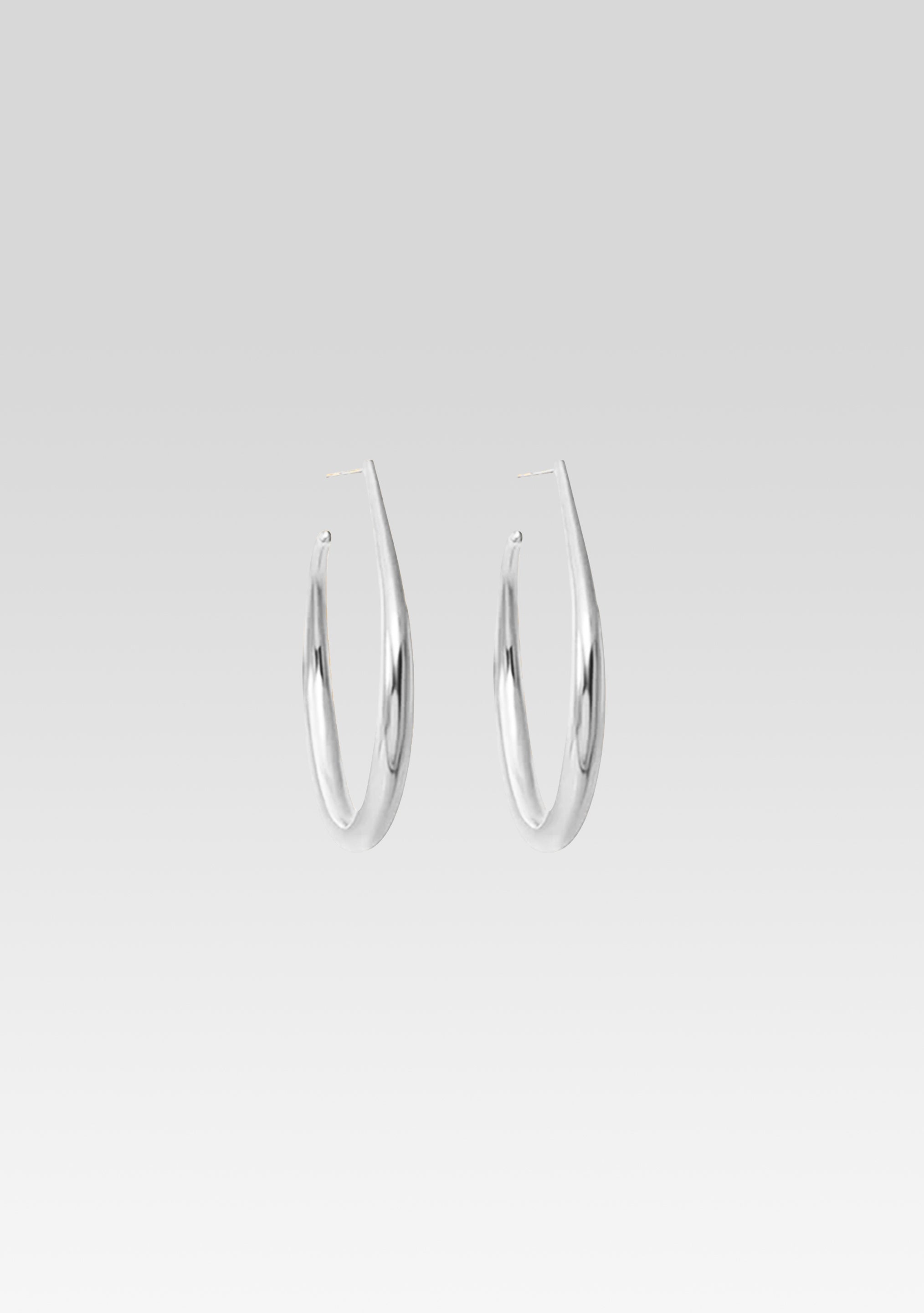 Small Moon Hoop Earrings - Silver