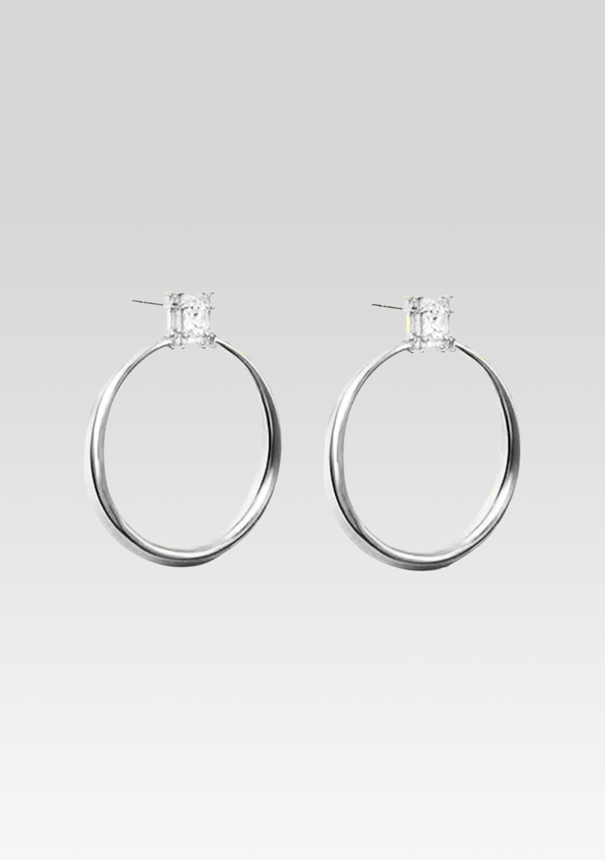 Manhattan Hoop Earrings - Silver