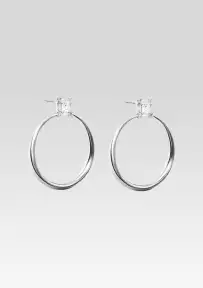 Manhattan Hoop Earrings - Silver