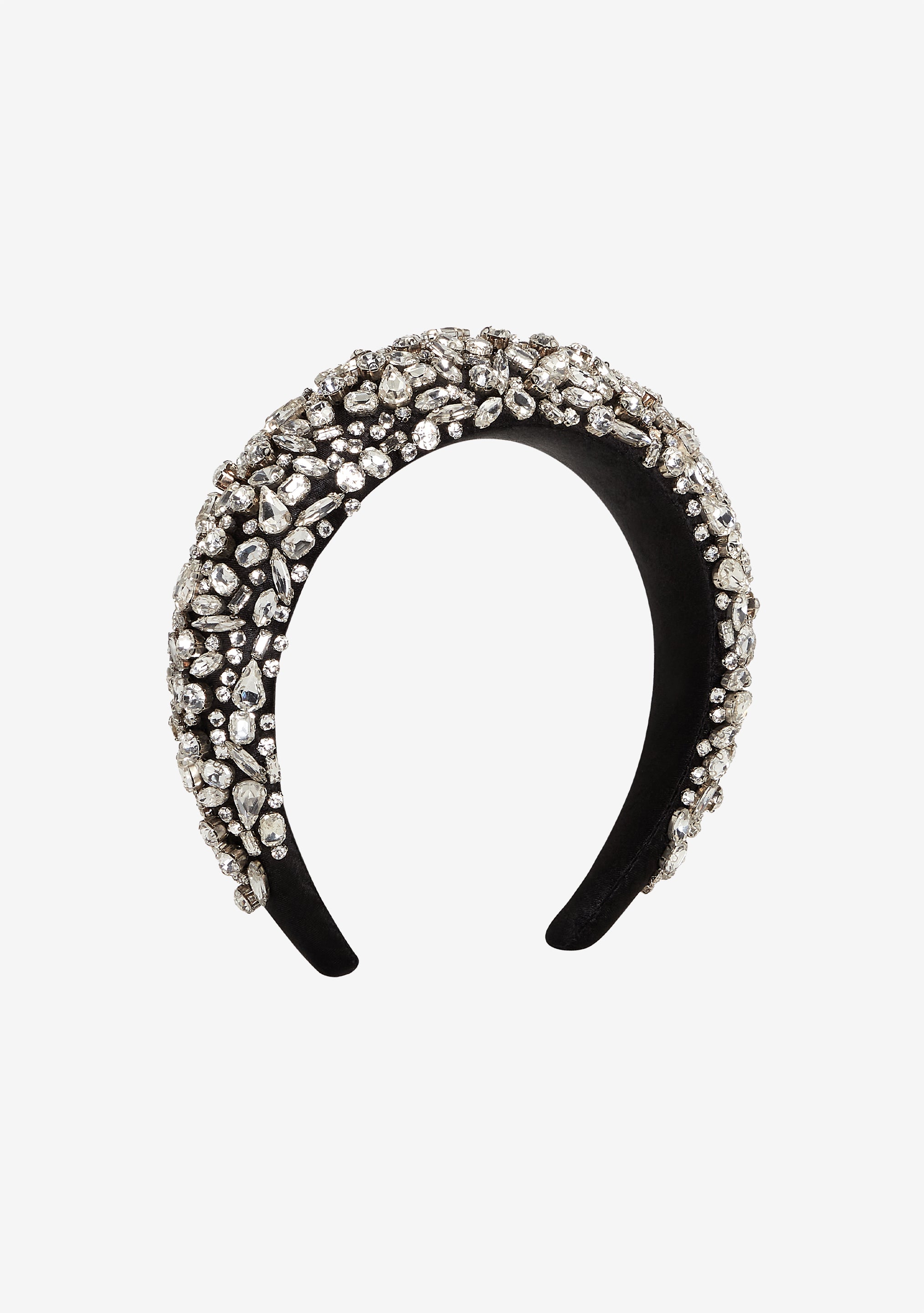 Marnie Chunky Crystal Headband - Clear Black
