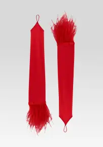 Penny Feather Gloves - Red