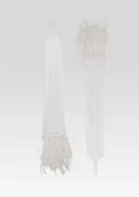 Penny Feather Gloves - White