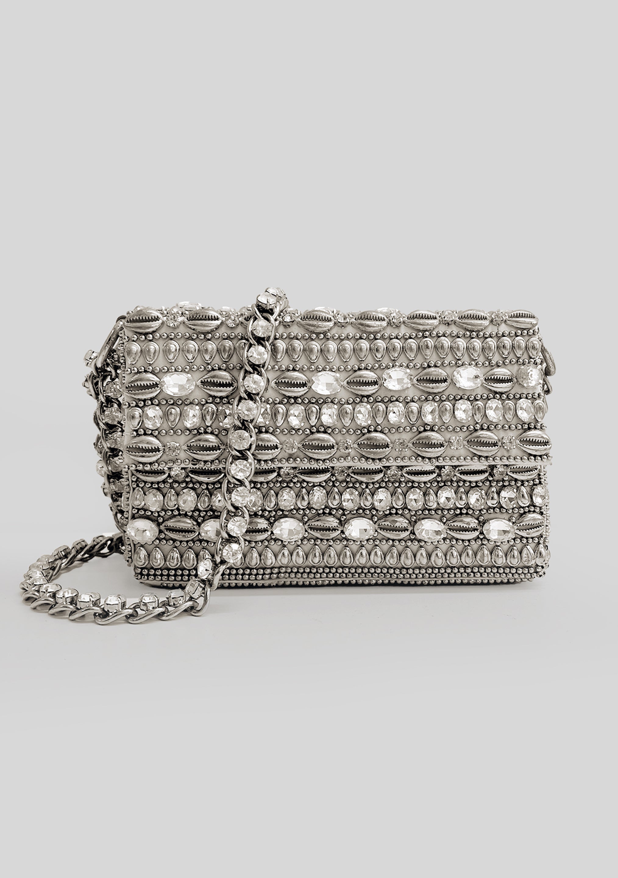 Pluto Seashell Bag - Silver Crystal Seashell