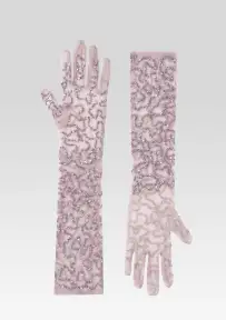 Poppy Sequin Gloves - Mink Grey