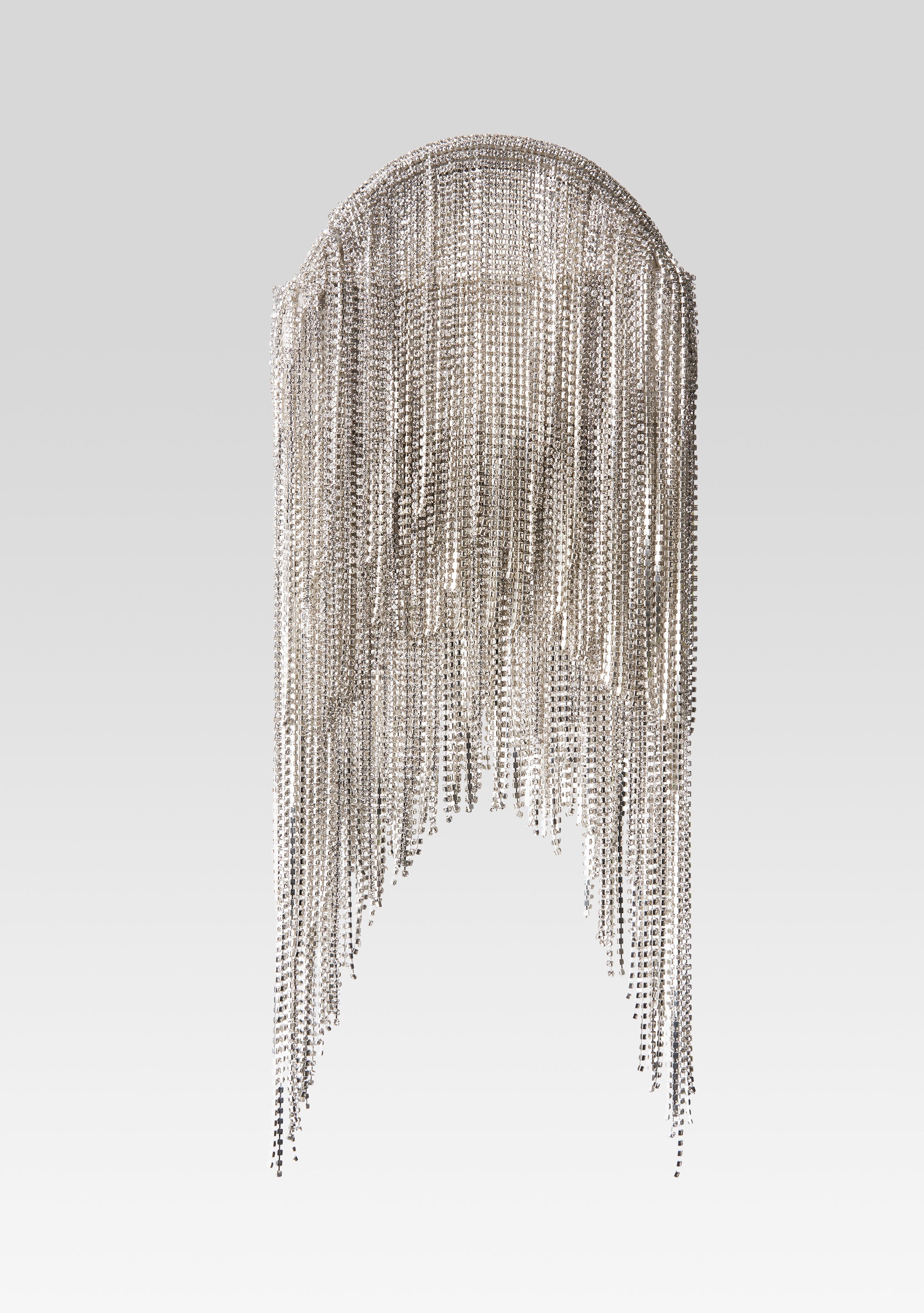 Talia Small Crystal Logo Bag - White/Silver
