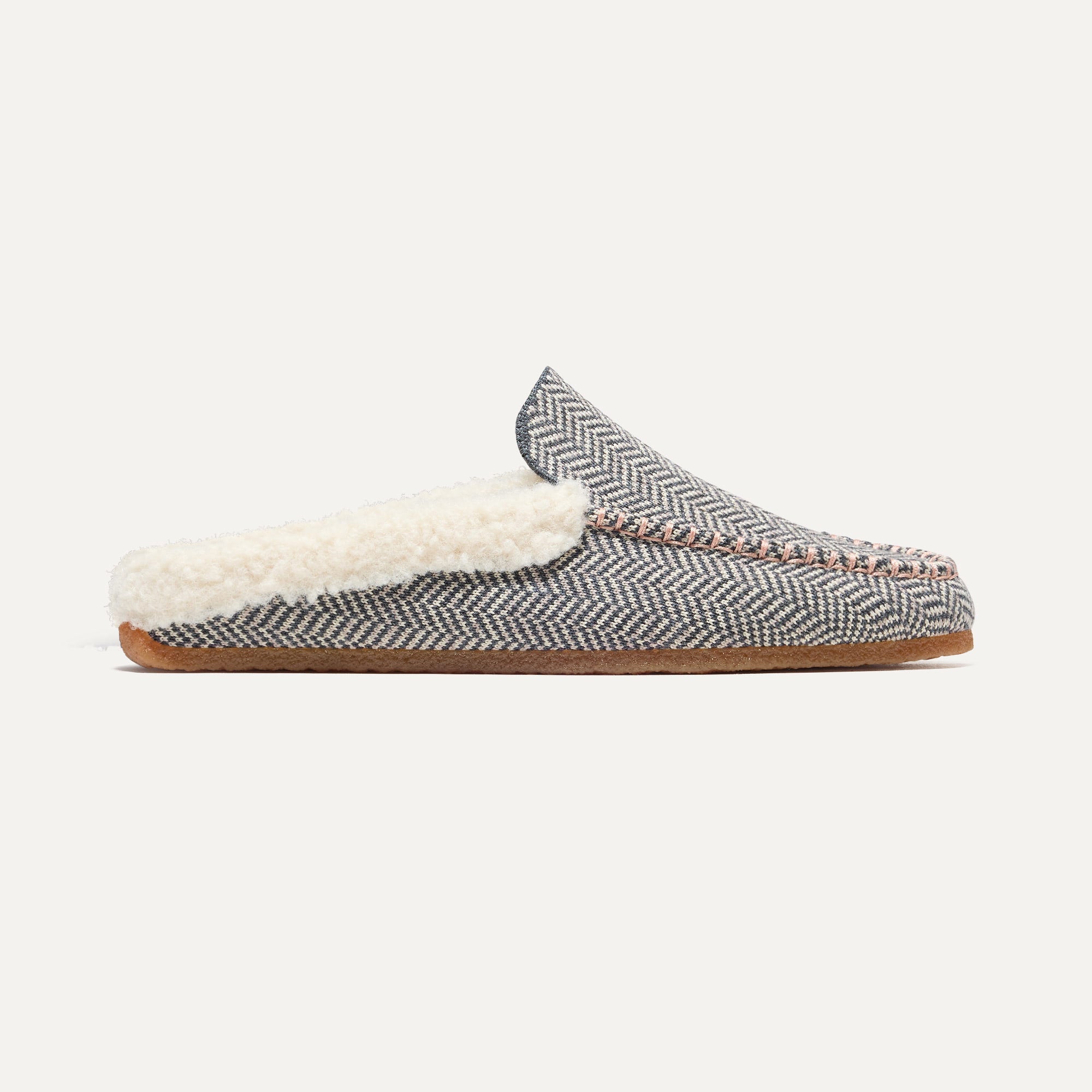 The Scuff Slipper - Grey Herringbone(Grey Herringbone,5)