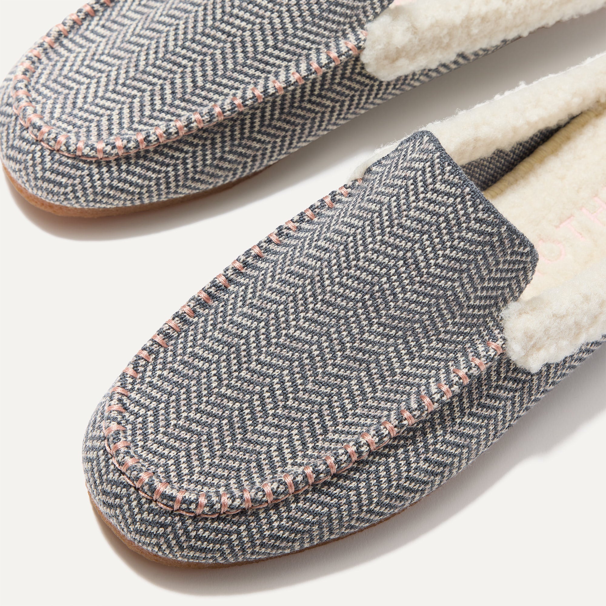 The Scuff Slipper - Grey Herringbone(Grey Herringbone,5)