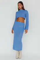 Bayside Crochet Midi Skirt Ocean(XS)