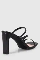 VERALi Kipper Block Heel Mules Black Smooth(5)