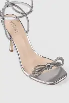 VERALi Ottawa Diamante High Heels Silver Metallic Smooth