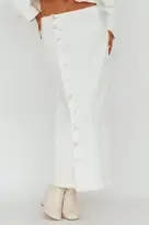 Angelica Side Button-Up Midi Skirt White(XS)