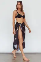 Sunshine Coast Multi-Way Scarf Sun Moon Black