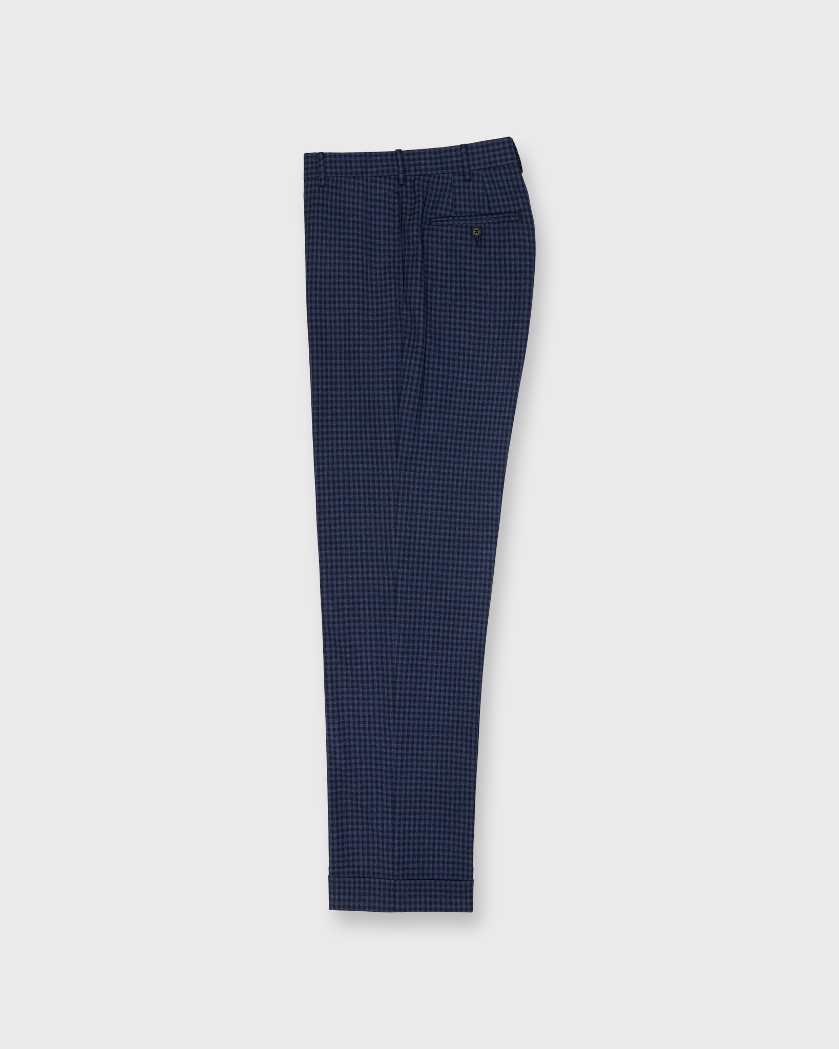 Dress Trouser in Blue/Navy Check Tropical Wool