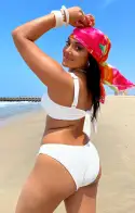 Wave Bottom ~ Ivory Scrunch(XS)