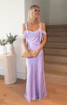 Bella Maxi Dress ~ Lavender Luxe Satin(XXS)