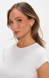 Faithy Jewels Pearl Bow Earrings ~ Gold(OS)