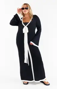 Balboa Dress ~ Black and White Contrast Knit(XS)
