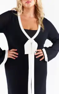 Balboa Dress ~ Black and White Contrast Knit(XS)