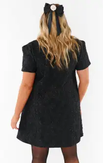 Jeannette Dress ~ Black Blooms Jacquard(XS)