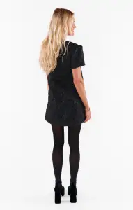 Jeannette Dress ~ Black Blooms Jacquard(XS)