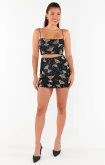 Roxanne Mini Skort ~ Tossed Tini Beaded Sequins(XS)