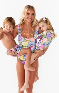 Miramar Beach One Piece ~ Flower Shop Rib Scrunch(XS)