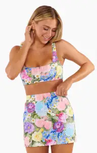 Mary Mini Skirt ~ Flower Shop Rib Scrunch(XS)