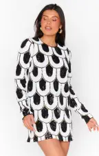 Maddison Mini Dress ~ Art Deco Sequins(XS)