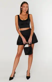 Vivianna Top ~ Black Taffeta(XS)