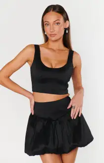 Vivianna Top ~ Black Taffeta(XS)