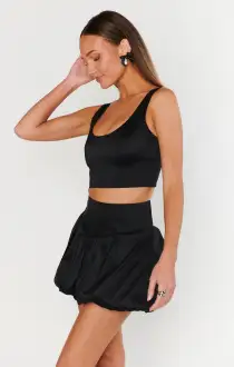 Vivianna Top ~ Black Taffeta(XS)
