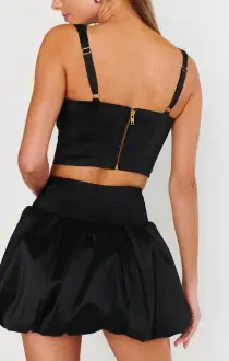 Vivianna Top ~ Black Taffeta(XS)