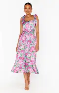 Garden Midi Dress ~ Cottage Floral Multi(XXS)