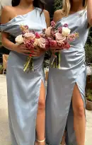 Jodie Dress ~ Steel Blue Luxe Satin(XXS)