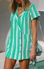 Bicoastal Blazer Romper ~ Parasol Stripe Linen(XS)
