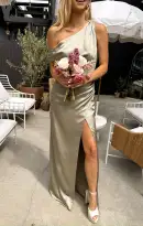 Jodie Dress ~ Moss Green Luxe Satin(XXS)