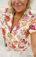 Outlaw Romper ~ Ivory Hillside Floral Denim(XS)