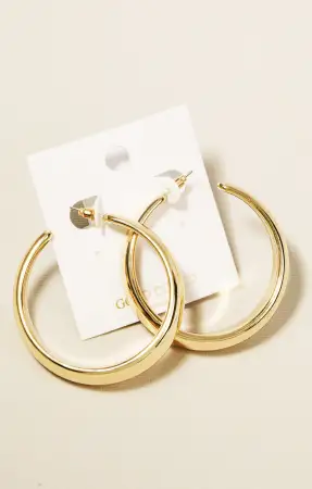 Curved Hoop Earrings ~ Gold(OS)