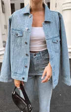 Dover Denim Jacket ~ Embellished Indigo(XS)