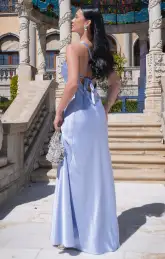 Anderson Maxi Dress ~ Borrowed Blue Luxe Satin(XXS)