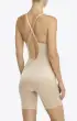 SPANX Suit Your Fancy Plunge Low-Back Mid-Thigh Bodysuit ~ Champagne Beige(S)