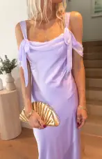 Bella Maxi Dress ~ Lavender Luxe Satin(XXS)