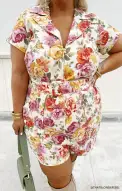 Outlaw Romper ~ Ivory Hillside Floral Denim(XS)