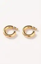 Faithy Jewels Everyday Hoop Earrings ~ 18K Gold Plated(OS)