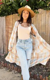 Leo Button Down Tunic ~ Georgetown Plaid(XS)