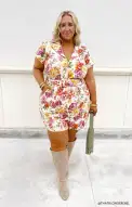 Outlaw Romper ~ Ivory Hillside Floral Denim(XS)
