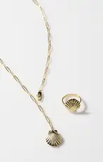 Faithy Jewels Sophie Shell Ring ~ Gold(OS)