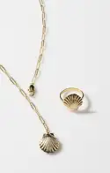 Faithy Jewels Sophie Shell Necklace ~ Gold(OS)