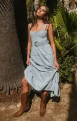 Lainey Midi Dress ~ Dew Drop(XS)
